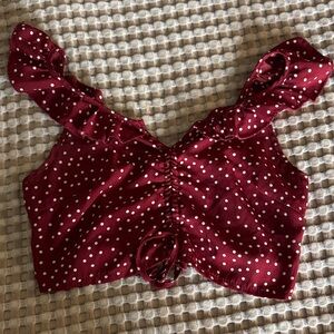 Red Polka Dot Crop Top